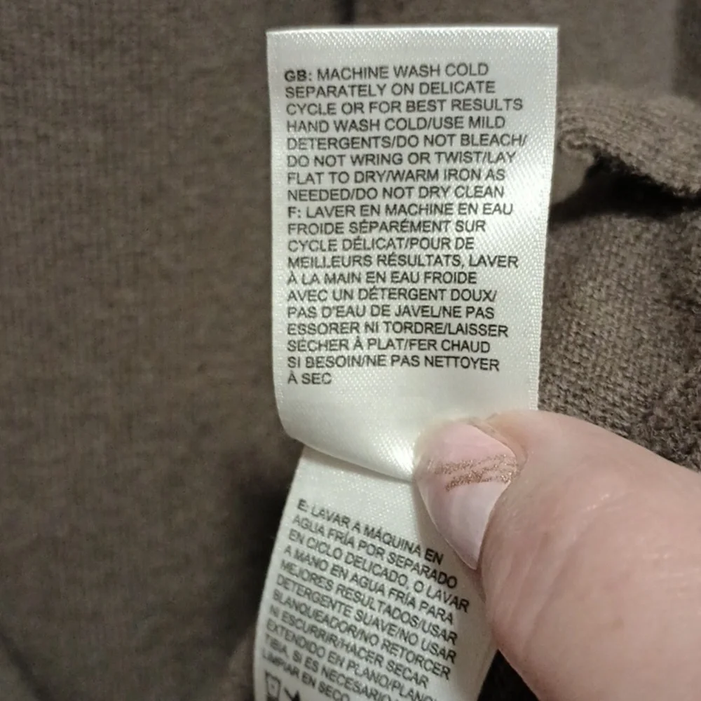The North Face Mock Neck Taupe Brown Cotton Wool Blend Sweater Men's XXL